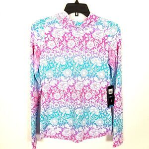 IBKUL Women Hooded Shirt Sz XS UPF 50+ Long Sleeve Golf Outdoor Floral